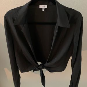 Tobi Black Tie Front Short